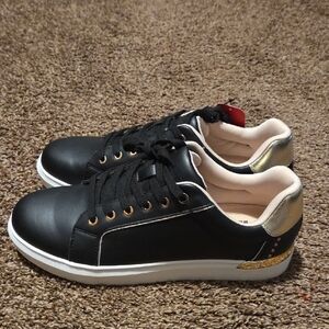 Elegant Black and Gold Women's Sneakers